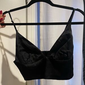 Zara Black Satin Bralette